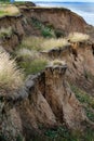 Environmental erosion of clay cliff face. Royalty Free Stock Photo