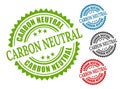 Environmental Friendly Stamp Pack, Carbon Neutral Grunge Vector Labels Royalty Free Stock Photo