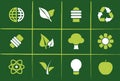 Environmental Green Icons and Graphics Royalty Free Stock Photo