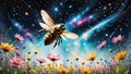 Environmental Guardians: The Essential Role of bees in Nature and Universe Royalty Free Stock Photo