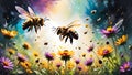 Environmental Guardians: The Essential Role of bees in Nature and Universe Royalty Free Stock Photo