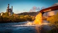 Environmental Hazard: Murky Liquid Emission from Industrial Pipe Royalty Free Stock Photo