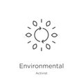 environmental icon vector from activist collection. Thin line environmental outline icon vector illustration. Outline, thin line