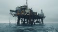 Environmental Impact, Abandoned oil rig in the ocean symbolizing the environment. Royalty Free Stock Photo
