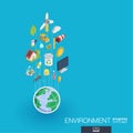 Environmental integrated 3d web icons. Growth and progress concept