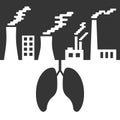 Environmental issues with lungs and air pollution Royalty Free Stock Photo