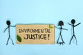 Environmental justice, ecological and climate justice concept. People stick figures protesting