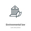 Environmental law outline vector icon. Thin line black environmental law icon, flat vector simple element illustration from Royalty Free Stock Photo