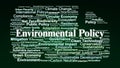 Environmental Policy Word Cloud. Key Concepts On Sustainability, Climate Change, Conservation, Governance, And Ecological Royalty Free Stock Photo