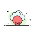 Environmental, Pollution, Co3, Industry  Business Flat Line Filled Icon Vector Banner Template Royalty Free Stock Photo