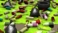 Environmental pollution. 3D animation in cartoon style, loopable.