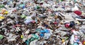 Environmental pollution by dumping different types of garbage Royalty Free Stock Photo