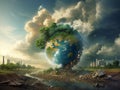 Environmental pollution: Earth's devastation, a wake-up call to protect our planet's future Royalty Free Stock Photo