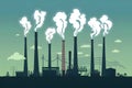 Environmental pollution illustrated through smoking industrial chimneys Royalty Free Stock Photo