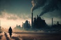 Environmental pollution. Industry metallurgical. Carbon Dioxide Pollution. Air pollution and emission ecology problem concept. Ai Royalty Free Stock Photo