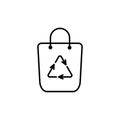 Environmental protection concept recycled shopping bag line icon EPS 10