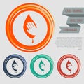 Environmental protection icon on the red, blue, green, orange buttons for your website and design with space text. Royalty Free Stock Photo