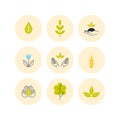 Environmental protection icons set in the minimalistic style. Vector illustration Royalty Free Stock Photo