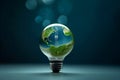 Environmental Protection and Water Conservation Concept with Light Bulb Idea Royalty Free Stock Photo