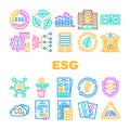 environmental social governance icons set vector Royalty Free Stock Photo