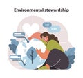 Environmental stewardship visual. A gentle embrace of the planet, fostering