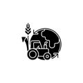 Environmental sustainability in agriculture black glyph icon