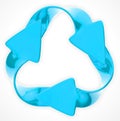 Environmental sustainability: blue recycling sign