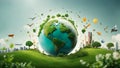 Environmental technology concept A Green Earth in concept of Saving the environment Environment Wor