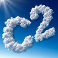 Environmental Visualization Symbolic Cloud Shapes Forming CO2 Message Against Clear Blue Sky Royalty Free Stock Photo
