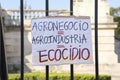 Environmentalist poster against the dominant agribusiness model, Argentina