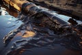 Crude Oil Spill Concept Royalty Free Stock Photo