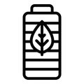 Environmentally friendly battery icon outline vector. Eco energy