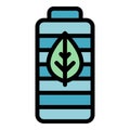 Environmentally friendly battery icon vector flat