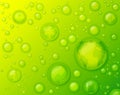 Environmentally Friendly Concept with Water Drops on Green Background