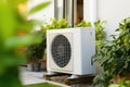 Environmentally Friendly Heating with Air Source Heat Pump. Royalty Free Stock Photo