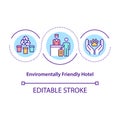 Environmentally friendly hotel concept icon