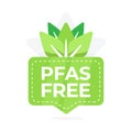 Environmentally safe PFAS free badge with leaf symbol for non-toxic consumer products