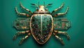 Digital Symbiosis: Circuit Board Fusion with Organic Bug Imagery