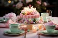 a festive Easter scene with a delectable Easter cake