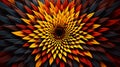 Optical illusion, visual illusion, bright patterns with 3D effect.