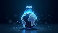 Envisioning the Digital Earth in 2026 Data-Driven Global Progress and Technological Advancement Royalty Free Stock Photo