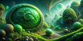 Envisioning a Sustainable Future Abstract Green Symbols Capture the Essence of Earth Day