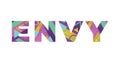 Envy Concept Retro Colorful Word Art Illustration