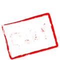 Envy red rubber stamp isolated on white.