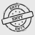 Envy rubber stamp isolated on white background.