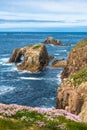 Enys Dodnan and the Armed Knight rock formation Royalty Free Stock Photo