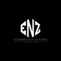 ENZ letter logo design with polygon shape. ENZ polygon and cube shape logo design. ENZ hexagon vector logo template white and Royalty Free Stock Photo