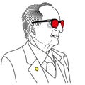 Enzo Ferrari portrait, graphic elaboration, illustration