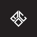 EOC letter logo design on black background. EOC creative initials letter logo concept. EOC letter design Royalty Free Stock Photo
