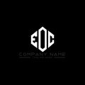 EOC letter logo design with polygon shape. EOC polygon and cube shape logo design. EOC hexagon vector logo template white and Royalty Free Stock Photo